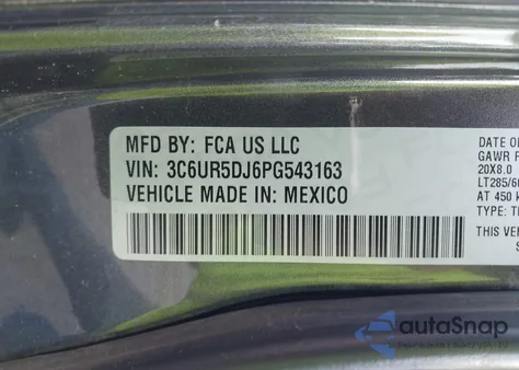 2023 Ram 2500 Big Horn 4X4 6'4 Box из США, поврежденный, VIN 3C6UR5DJ6PG543163